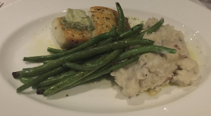 Sea Bass and Haricot Verts with Mashed Potatoes